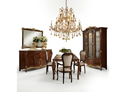 Table à manger + 8 chaises Salle à manger Table Rococo Baroque Art Nouveau