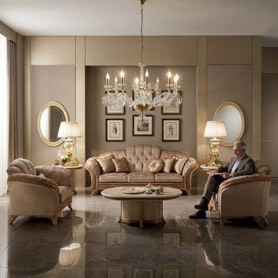 Ensemble de canapé Sofa Couch 3 + 2 Salon Meubles de designer Classique Baroque