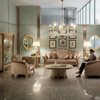 Ensemble de canapé Sofa Couch 3 + 3 Salon Meubles de designer Classique Baroque