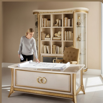 Étagère Armoire Vitrine XXL Meuble Design de Luxe Baroque Rococo