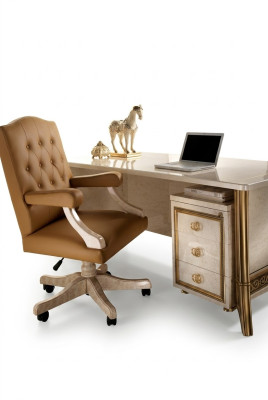 Chaise exécutive Chaise de bureau Chaise de bureau Chaise de bureau en cuir de chef Baroque Rococo Designer