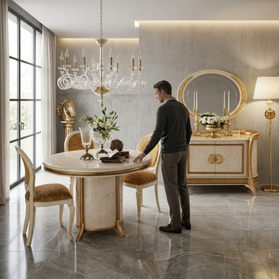 arredoclassic™ Commode Miroir Bahut XXL Buffet Bas Buffet en bois