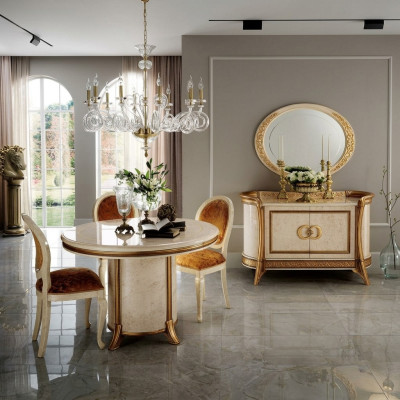 Table de salle à manger, table ronde, table design, baroque, rococo, classique, art nouveau, antique.