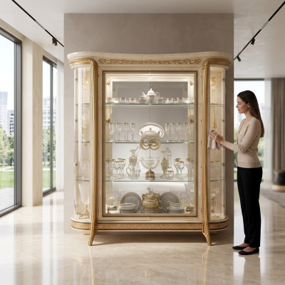 Vitrine Armoire Vitrée Armoire en Verre Meuble Design Baroque Rococo Art Déco Art Nouveau