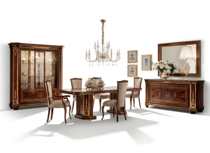 Vitrine de salle à manger complète Table 6x chaises Commode Miroir Ensemble Suite
