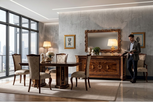 Commode Miroir Meubles Designer Rococo Baroque Art Nouveau Classique