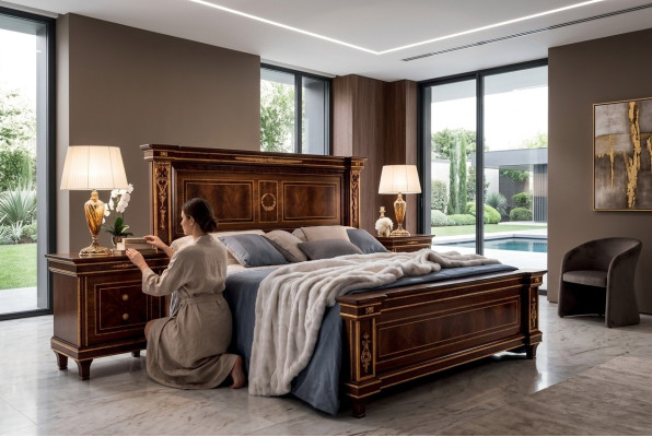 Table de chevet Console de nuit Console de nuit Table d'appoint Chambre à coucher arredoclassic Italie