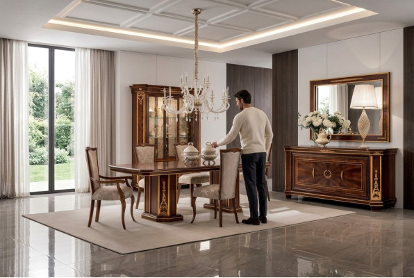 Meubles Table Salon nouveau Bois Salle à manger Baroque Rococo Classique