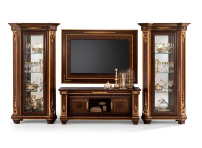 Unité murale Vitrine Meuble TV Buffet Armoire Murale Design Rococo Baroque