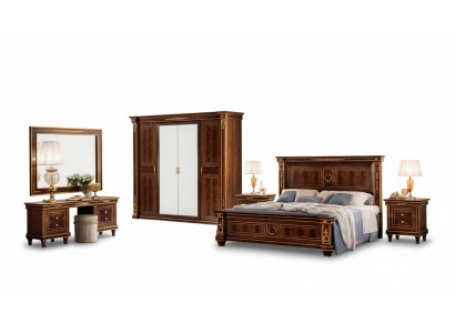 Chambre complète Lit Table de chevet Commode Miroir Tabouret neuf 7 pièces Baroque