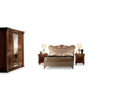Ensemble de chambre arredoclassic™ Modigliani Baroque Rococo Lit Table de chevet 4 pièces.
