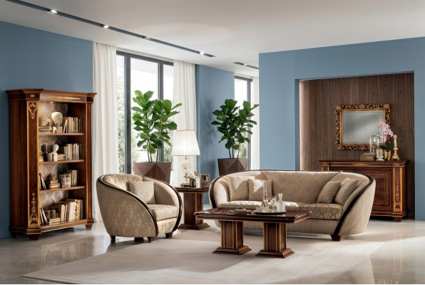Sofa italien pour salon avec revêtement en tissu, ensemble de meubles complet 3+2+1 nouvel ensemble