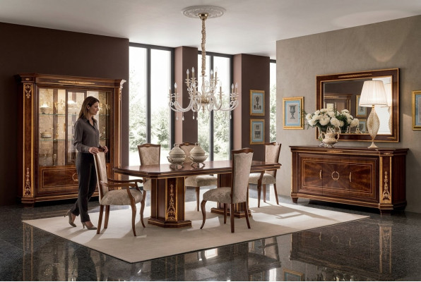 Meubles Table + 6x Chaises Ensembles Salle à manger Suite Bois Complet Baroque