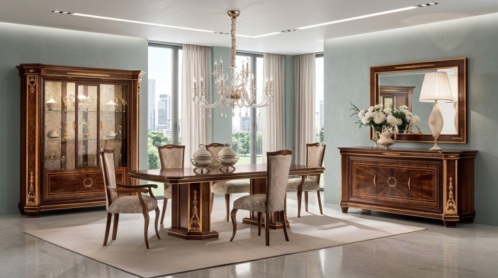 Meubles Table + 8x Chaises Ensembles Salle à manger Suite Bois Complet Baroque