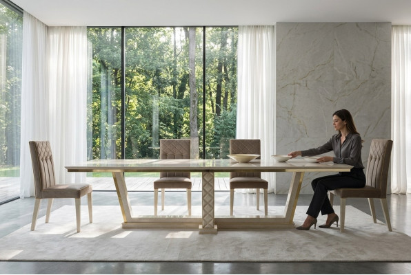 Salle à manger + 6 chaises + commode Miroir 2x Vitrine Table à manger 11 pièces. Ensemble suite