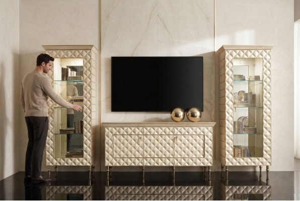 Unité murale vitrine meuble télé armoire buffet baroque style rococo