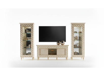 Unité murale vitrine meuble télé armoire buffet baroque style rococo