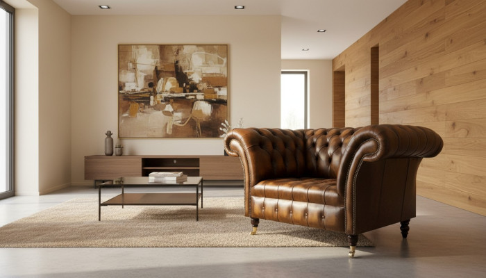 Chesterfield canapé en cuir 1 place canapé rembourré design luxe canapé neuf