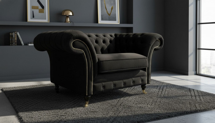 Fauteuil Chesterfield pour télé, canapé 1 place, tissu textile, canapés rembourrés #5