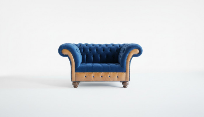 Chesterfield fauteuil en tissu rembourré 1 place canapés design luxe canapés en tissu