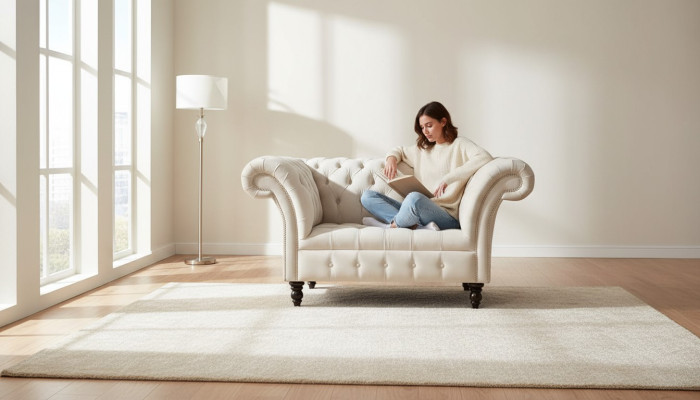 Fauteuil Chesterfield canapé télé 1 place sofa tissu textile canapés coussins #4