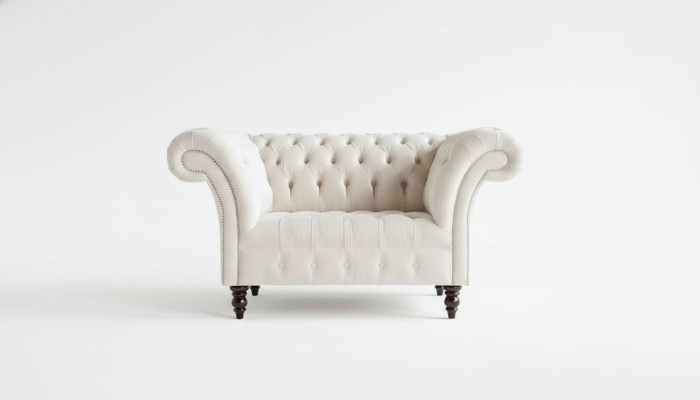 Fauteuil Chesterfield canapé télé 1 place sofa tissu textile canapés coussins #4
