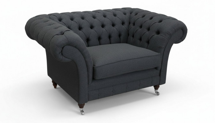 Fauteuil Chesterfield Canapé TV 1 place en tissu textile Canapés coussins #2
