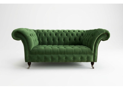 Chesterfield Canapé 2 Places Tissu Coussin Cuir Canapés Sofas Sofa