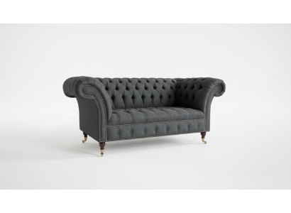 Canapé Chesterfield en textile 2 places Sofa de luxe Canapés rembourrés Canapés de design en tissu