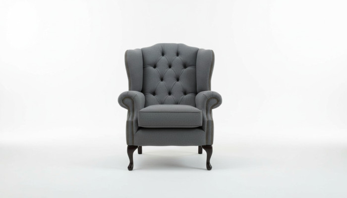 Chesterfield Design Luxus Canapés en Tissu Textil Fauteuil à Oreilles 1 Place Sofa Rembourré