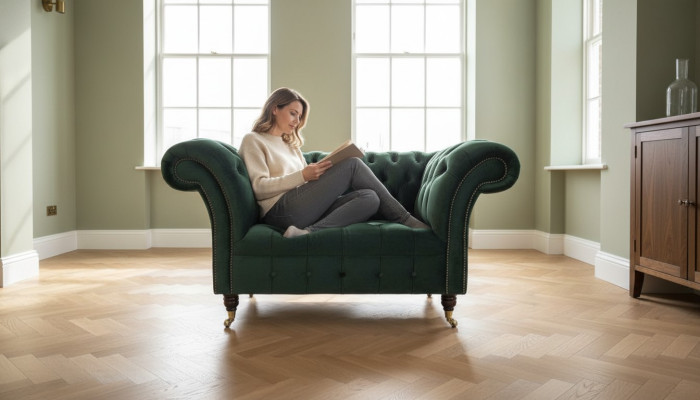 Fauteuil Chesterfield Design Sofa Canapé Tissu Luxueux 1 Place #103