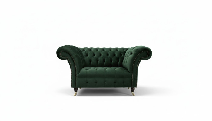 Fauteuil Chesterfield Design Sofa Canapé Tissu Luxueux 1 Place #103