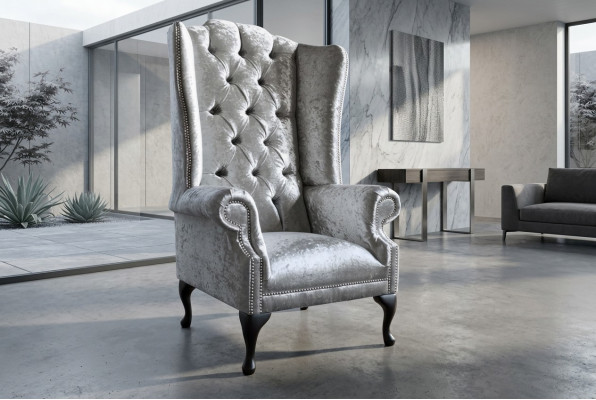 Fauteuil de design Chesterfield Canapé avec coussins en textile de luxe 1 place #102