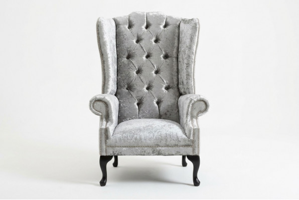 Fauteuil de design Chesterfield Canapé avec coussins en textile de luxe 1 place #102