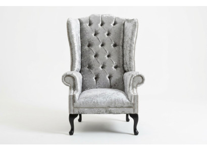 Fauteuil de design Chesterfield Canapé avec coussins en textile de luxe 1 place #102
