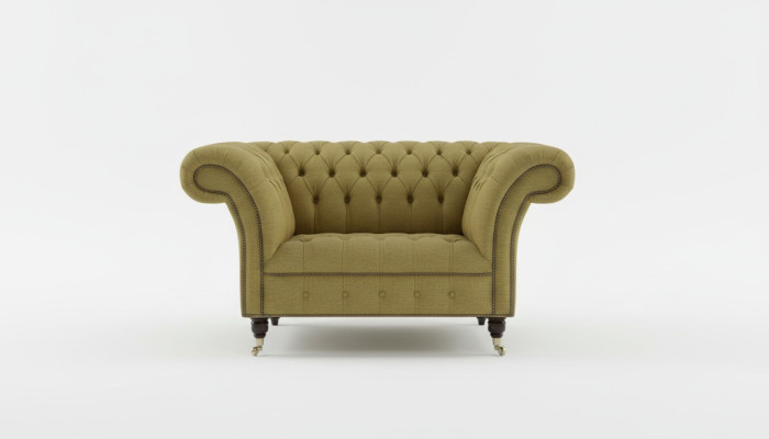 Fauteuil design Chesterfield canapé fauteuil en textile de luxe 1 place #100