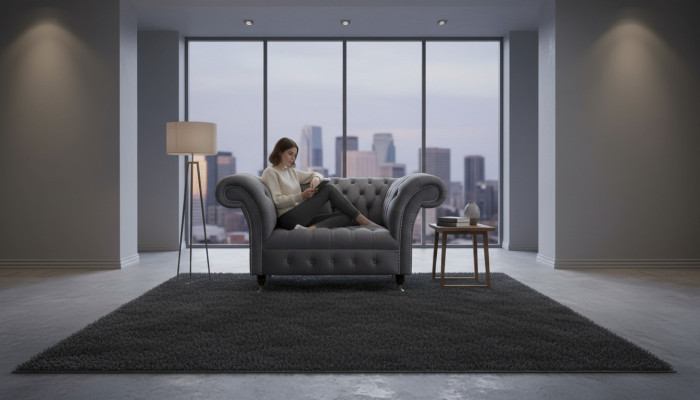 Canapé Chesterfield Design 1 place Sofa rembourrée Luxe Classique Tissu Canapés