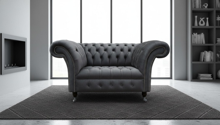 Canapé Chesterfield Design 1 place Sofa rembourrée Luxe Classique Tissu Canapés
