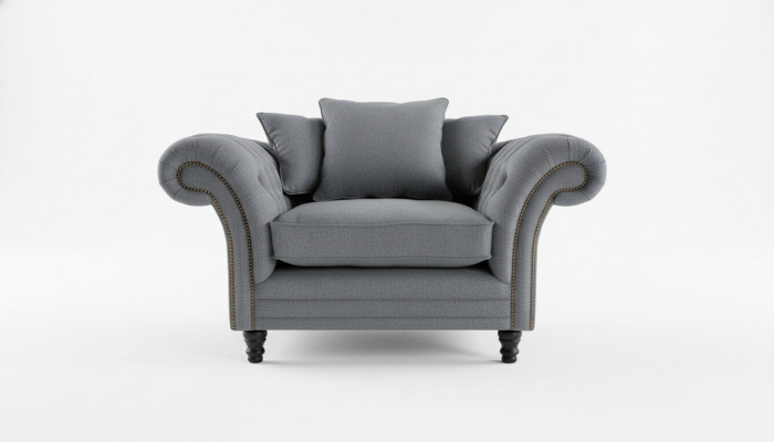 Fauteuil Chesterfield Design Canapé Coussin Luxe Textile Canapés 1 Place #110