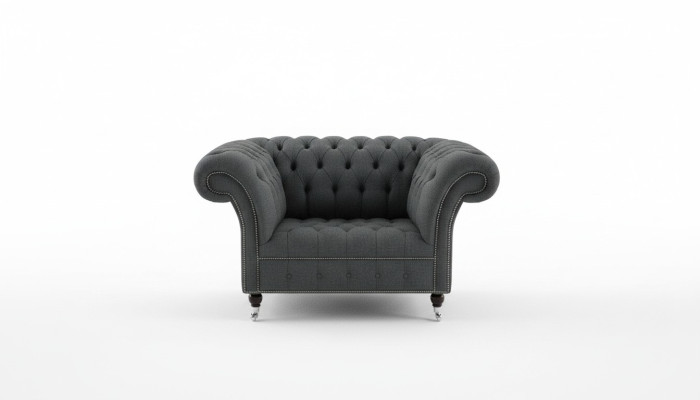 Fauteuil design Chesterfield Canapé Sofa Tissu de luxe 1 place #111