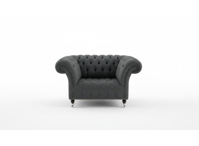 Fauteuil design Chesterfield Canapé Sofa Tissu de luxe 1 place #111