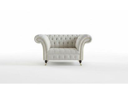 Chesterfield Design Fauteuil Canapé Coussins Luxe Tissu Canapés 1 Place #112