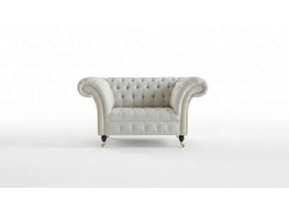 Chesterfield Design Fauteuil Canapé Coussins Luxe Tissu Canapés 1 Place #112