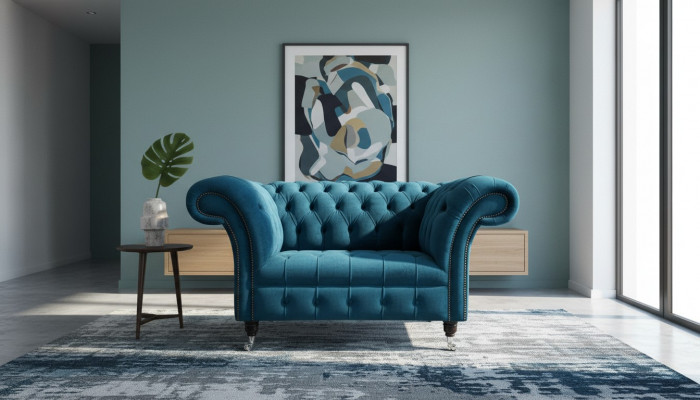 Fauteuil Chesterfield Canapé de télévision 1 place Sofa en textile Tissu Canapés Coussin 131