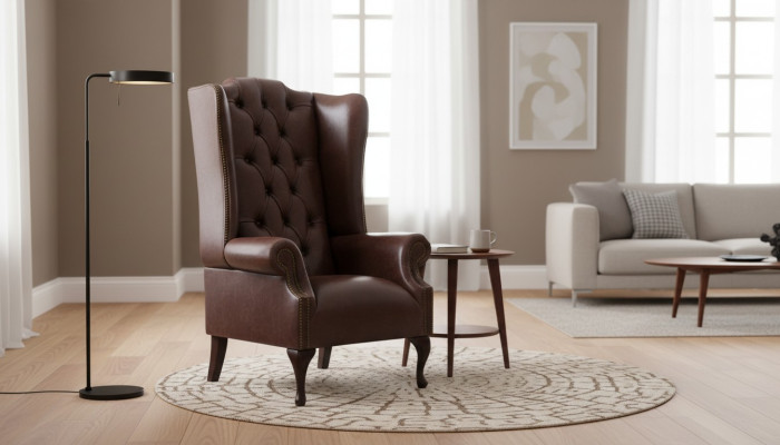 Chesterfield fauteuil à oreilles canapés tapissés fauteuil classique de classe premium #130