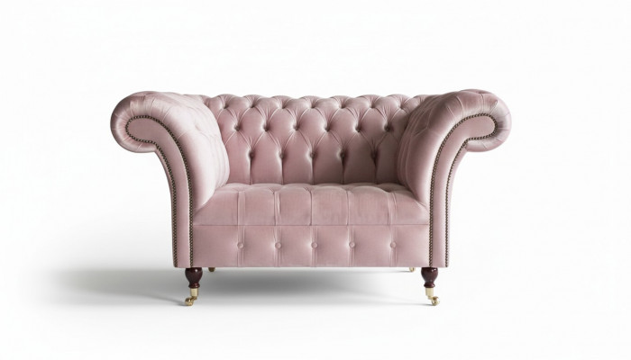 Fauteuil canapé design Chesterfield, canapé, textile de luxe, fauteuil pour 1 personne #133