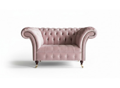 Fauteuil canapé design Chesterfield, canapé, textile de luxe, fauteuil pour 1 personne #133