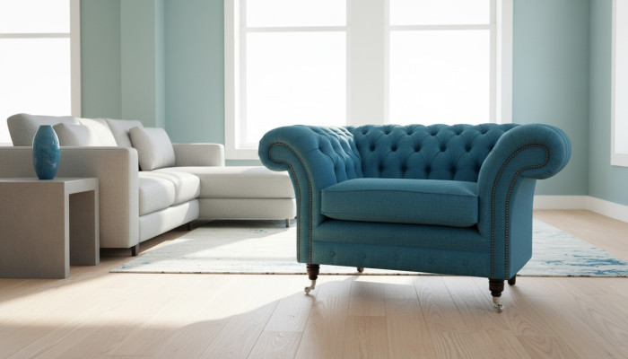 Canapé Design Chesterfield Fauteuil Sofa Tissu Coussin Canapés Sièges Fauteuil Oreilles
