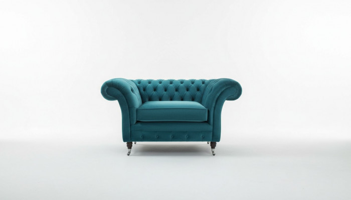 Fauteuil Chesterfield, canapé télé 1 place, tissu textile, canapés rembourrés 136.