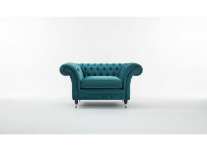 Fauteuil Chesterfield, canapé télé 1 place, tissu textile, canapés rembourrés 136.